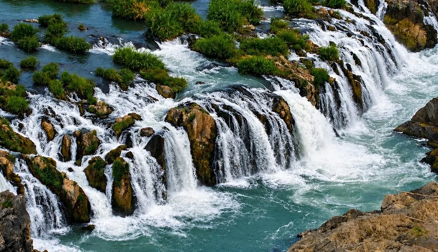 Waterfall in the nature surrounding Stung Treng